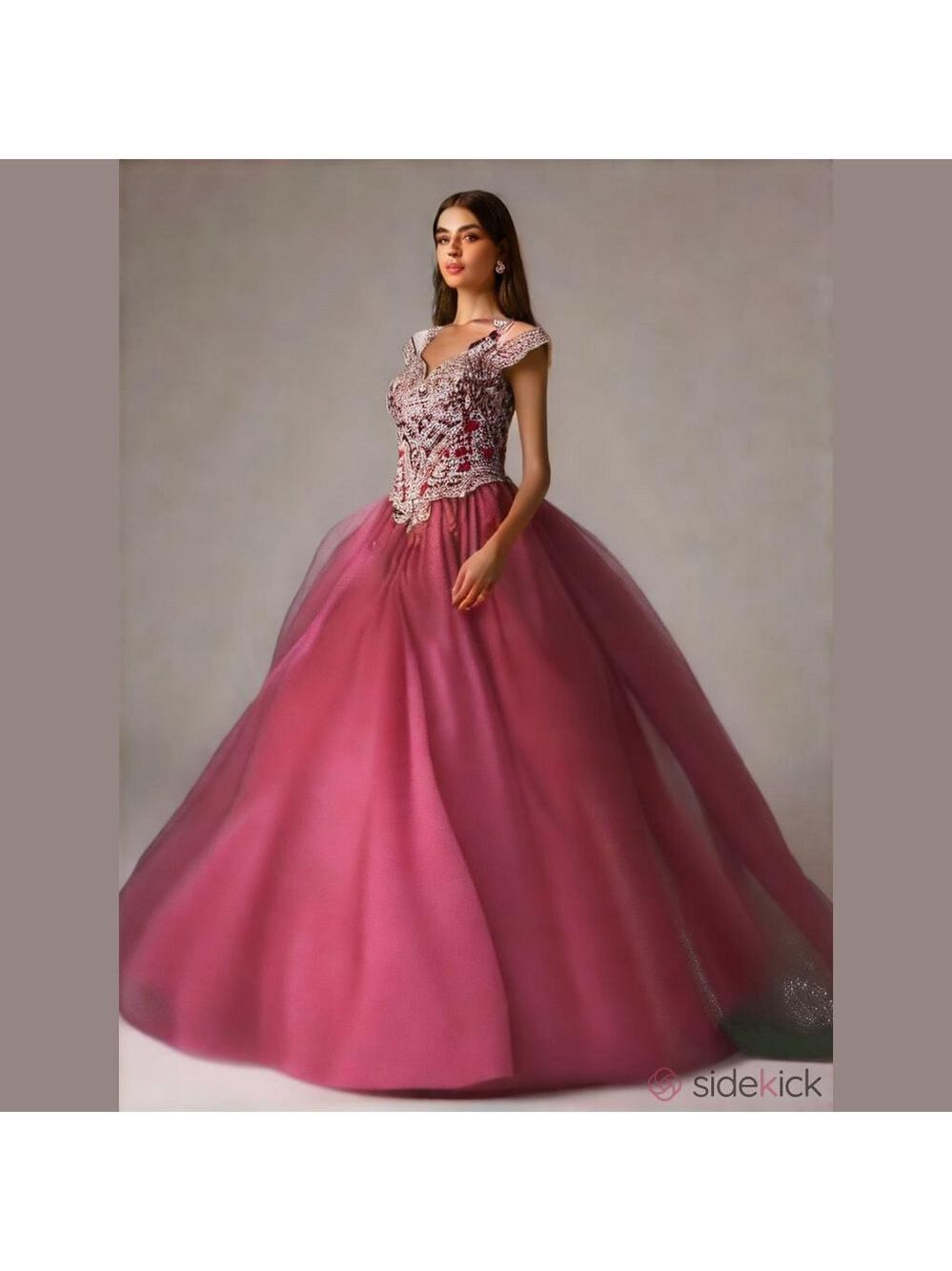 QUINCEANERA Elegant Red Dress with Intricate Detailing SZ Med, PTP 16”, L 58-60”